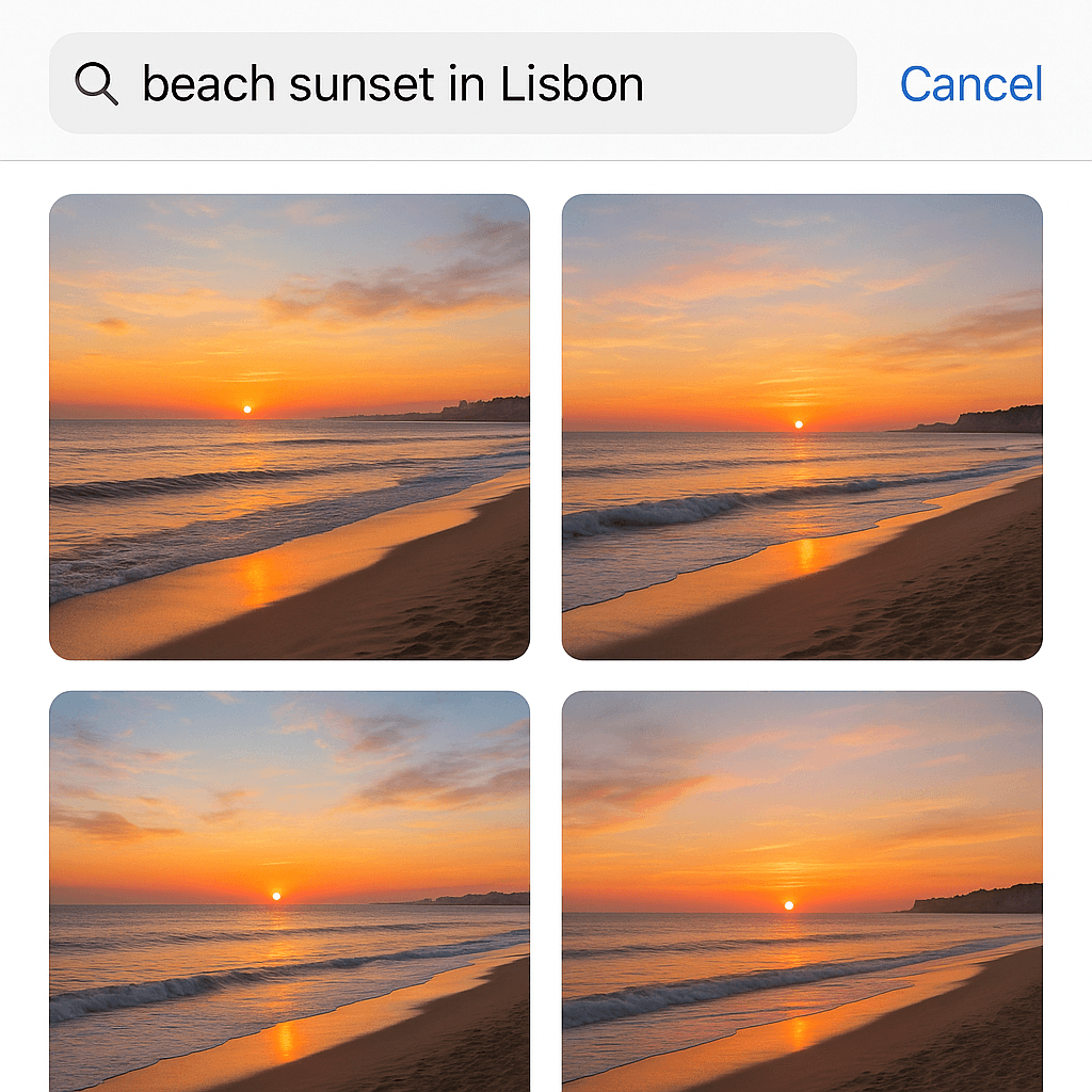 AI photo search interface